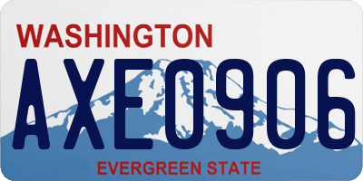 WA license plate AXE0906