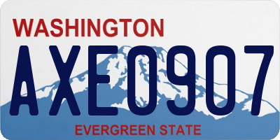 WA license plate AXE0907
