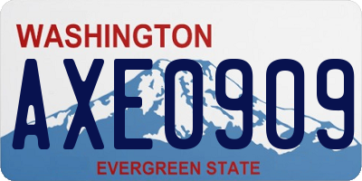 WA license plate AXE0909
