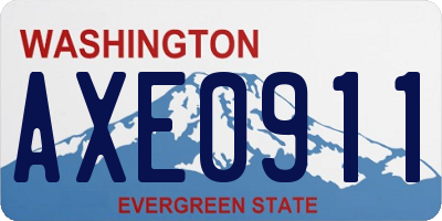 WA license plate AXE0911