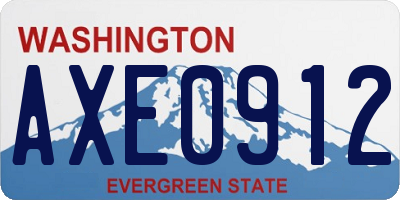 WA license plate AXE0912