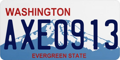 WA license plate AXE0913