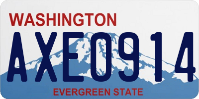 WA license plate AXE0914