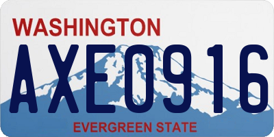 WA license plate AXE0916