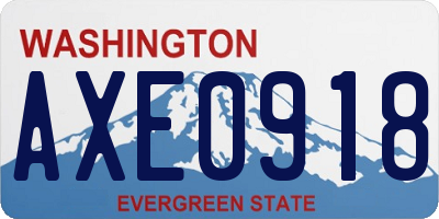WA license plate AXE0918