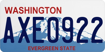 WA license plate AXE0922