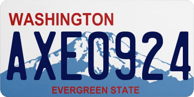 WA license plate AXE0924