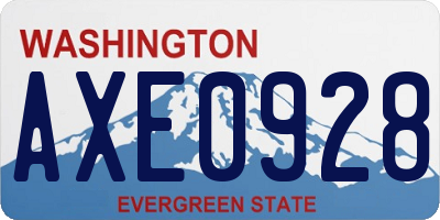 WA license plate AXE0928