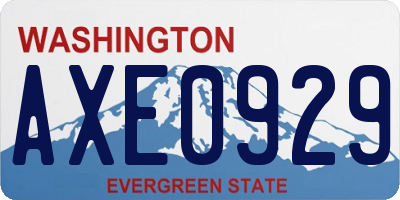 WA license plate AXE0929