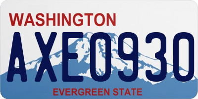 WA license plate AXE0930