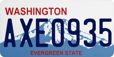 WA license plate AXE0935