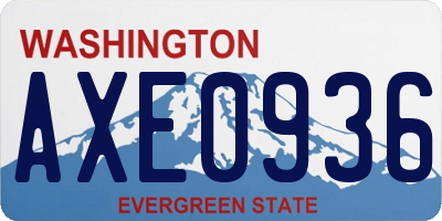 WA license plate AXE0936