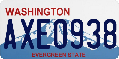 WA license plate AXE0938