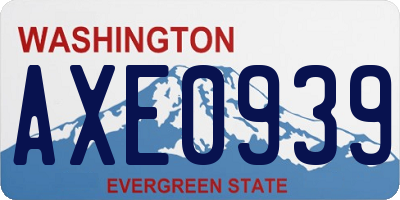 WA license plate AXE0939