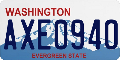 WA license plate AXE0940