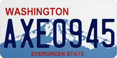 WA license plate AXE0945