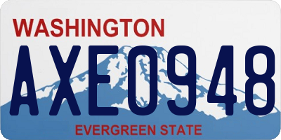 WA license plate AXE0948