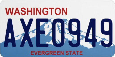 WA license plate AXE0949