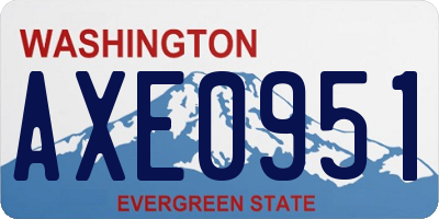 WA license plate AXE0951