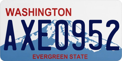 WA license plate AXE0952