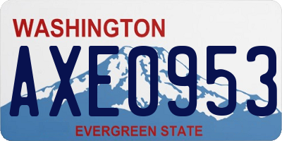 WA license plate AXE0953