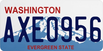 WA license plate AXE0956