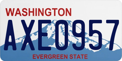 WA license plate AXE0957