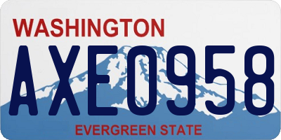 WA license plate AXE0958