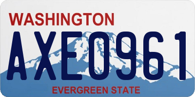WA license plate AXE0961