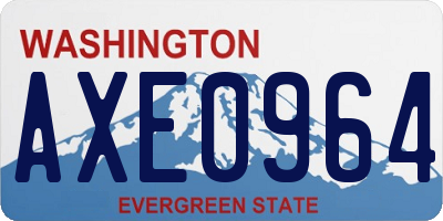 WA license plate AXE0964