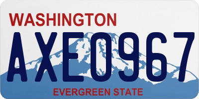 WA license plate AXE0967