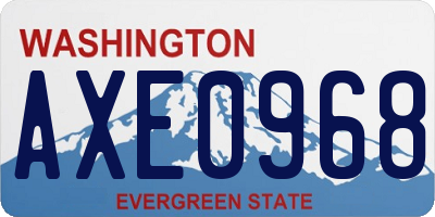 WA license plate AXE0968