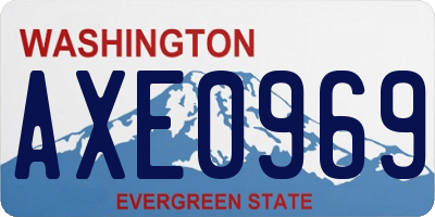 WA license plate AXE0969