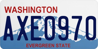 WA license plate AXE0970