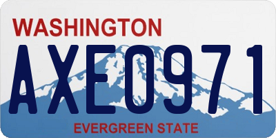 WA license plate AXE0971