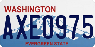 WA license plate AXE0975