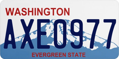 WA license plate AXE0977