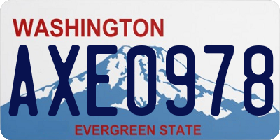WA license plate AXE0978