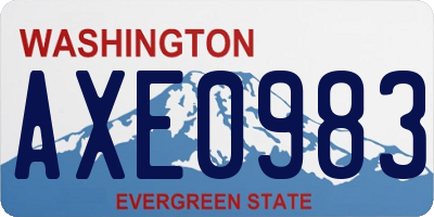 WA license plate AXE0983