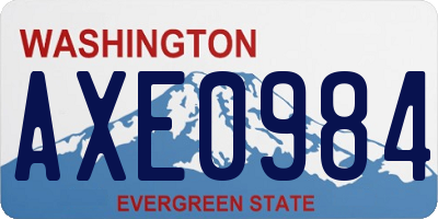 WA license plate AXE0984
