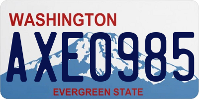 WA license plate AXE0985