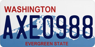 WA license plate AXE0988