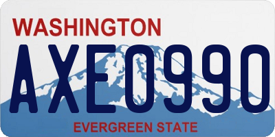 WA license plate AXE0990