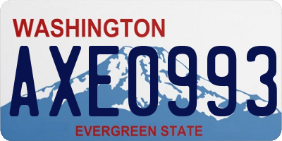 WA license plate AXE0993