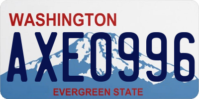 WA license plate AXE0996