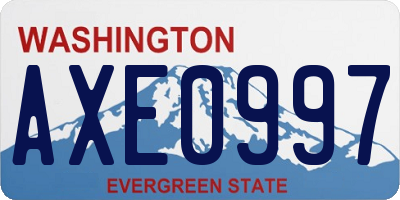WA license plate AXE0997