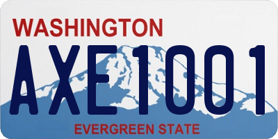 WA license plate AXE1001