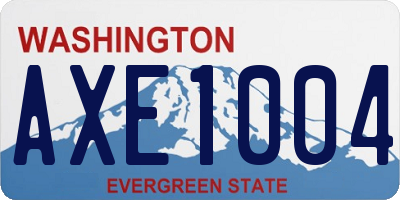 WA license plate AXE1004