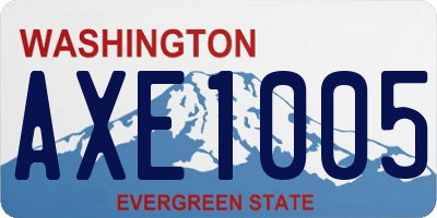 WA license plate AXE1005