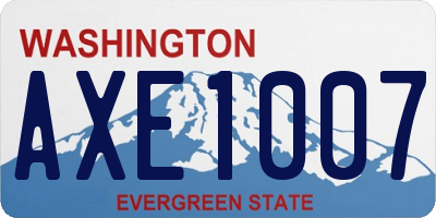 WA license plate AXE1007